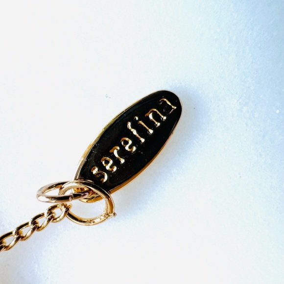 ANTHROPOLOGIE - NWTBubble Letter A Monogram Necklace 14K Gold Plated Serefina - Picture 5 of 5